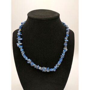 Vintage Blue Lapis Lazuli Gemstone Beaded Chip Necklace